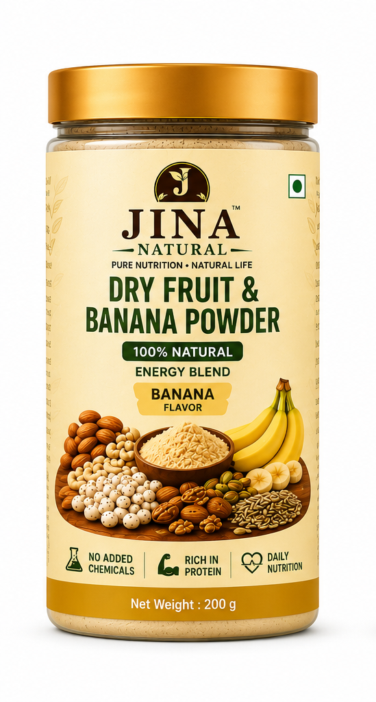 Natural Dry Fruit & Rich Banana Powder.