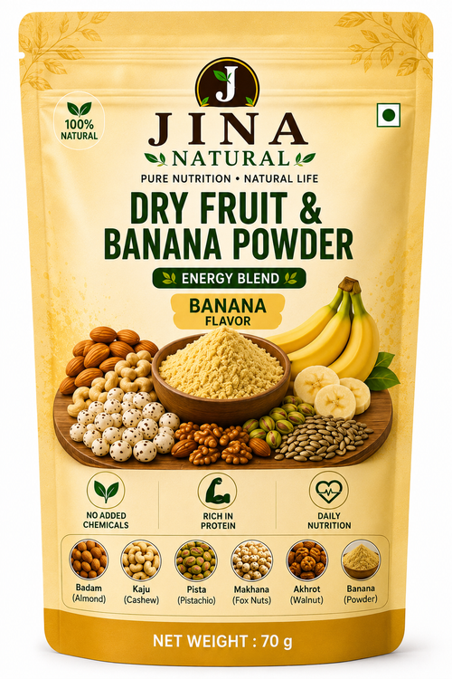 Dry Fruit & Banana Powder Combo Pack | Banana, Choco & Elaichi | JINA Natural