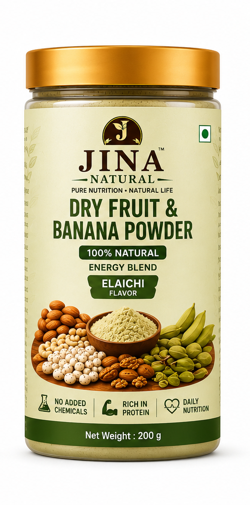 Natural Dry Fruit & Banana Powder In ELAICHI Flavor.