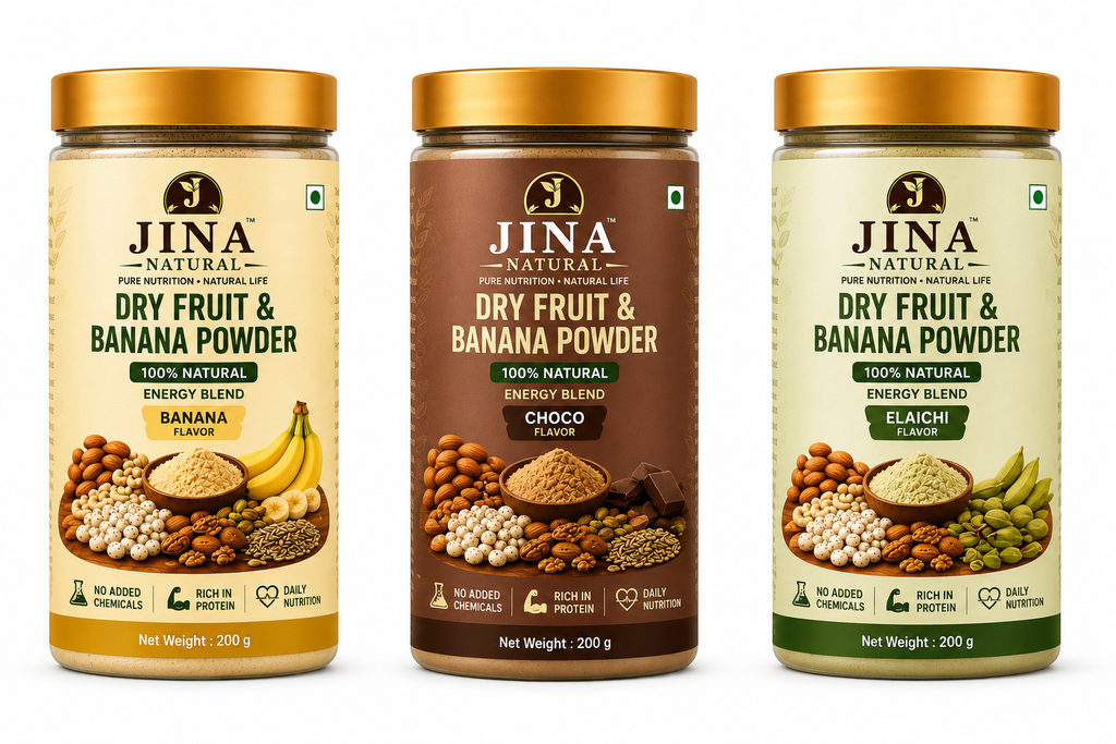 Natural Dry Fruit & Banana Powder In Chocolate Favour.